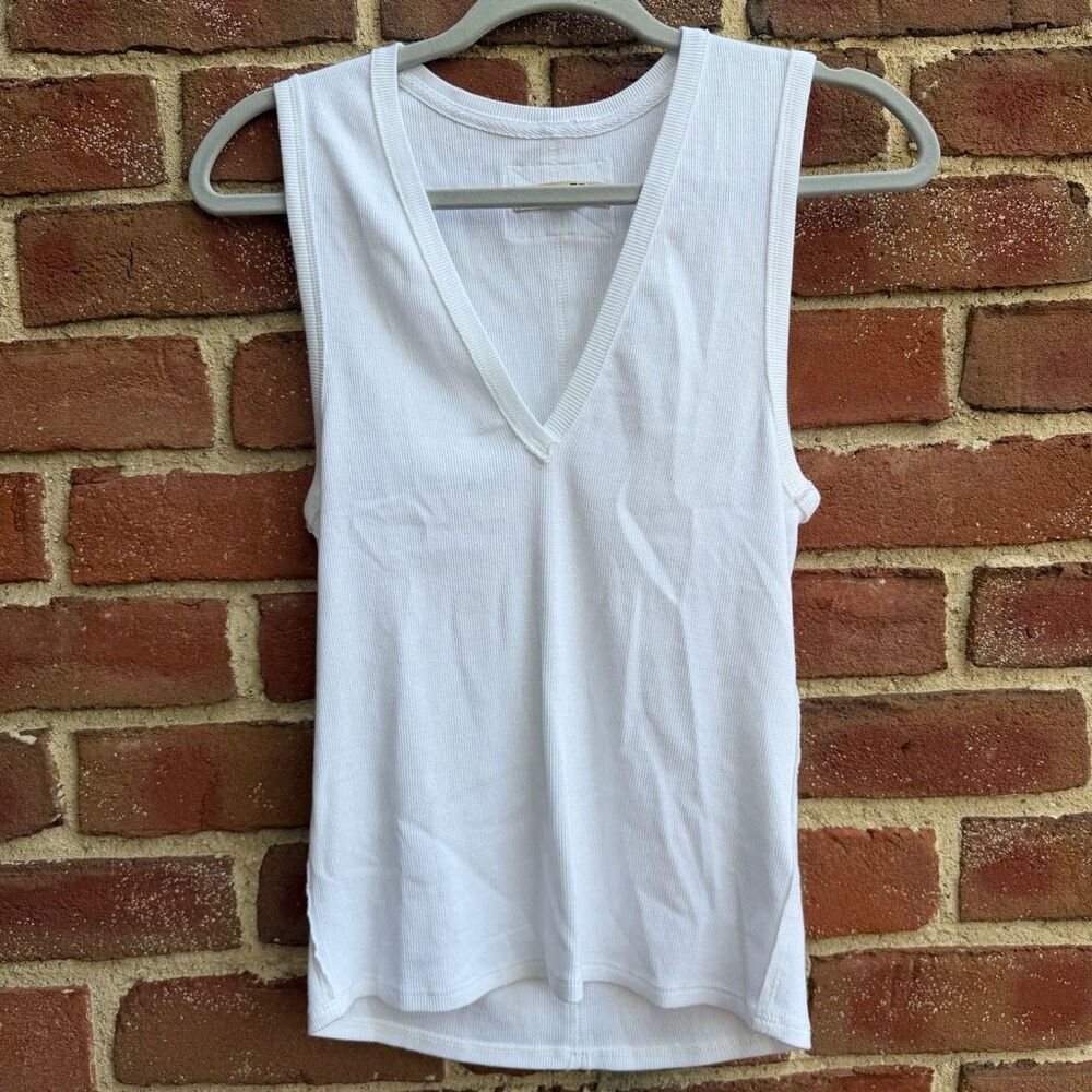 Free People x We The Free Neria V-Neck Tank Top white Women’s L NEW - Picture 4 of 9